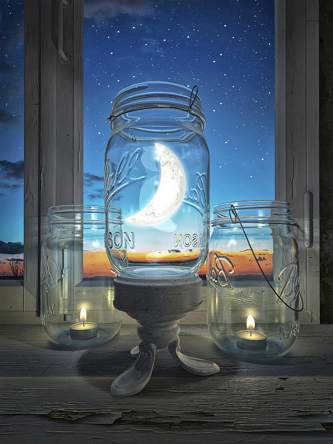 Sunset Digital Art - Consider the Moon by Cynthia Decker