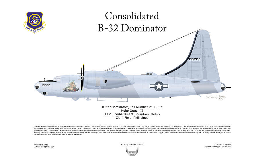 Consolidated Digital Art - Consolidate B-32 Dominator by Arthur Eggers