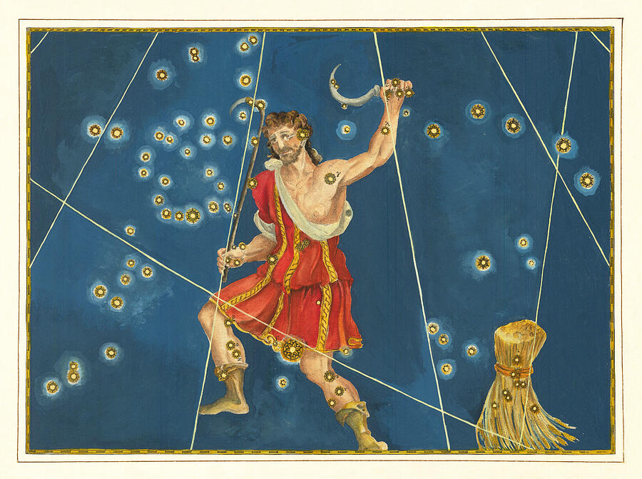 Constellation art - Bootes, star maps from Uranometria Mixed Media by Alexander Mair and Johann Bayer