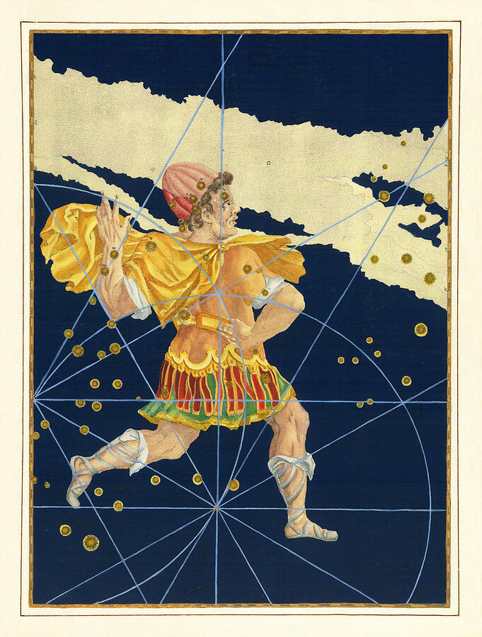 Constellation art - Cepheus, star maps from Uranometria Mixed Media by Alexander Mair and Johann Bayer