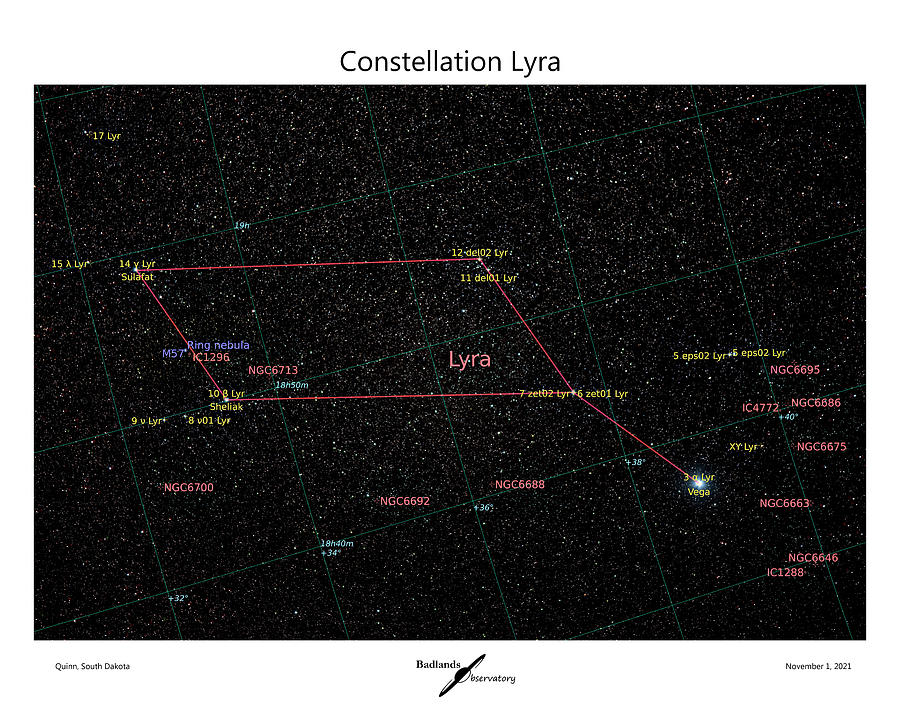 South Dakota Photograph - Constellation Lyra by Teresa Hofer