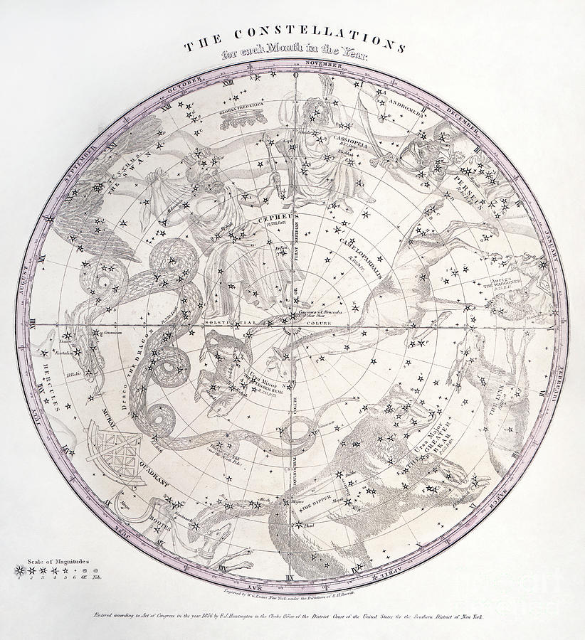 Constellations - North Pole Drawing by Granger