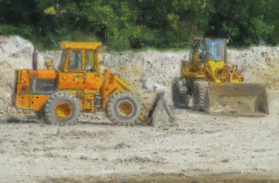 Construction Bulldozers Painting by Dan Sproul - Pixels