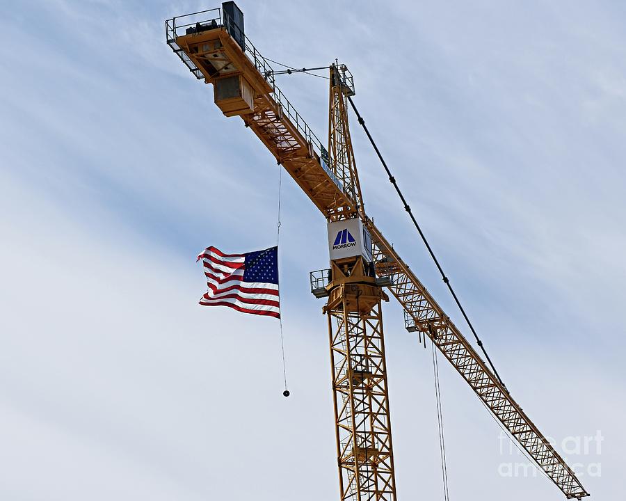 Construction Flag Photograph by Frank Kapusta