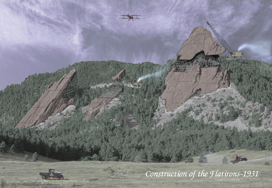 Construction of the Flatirons - 1931 Photograph by Jerry McElroy