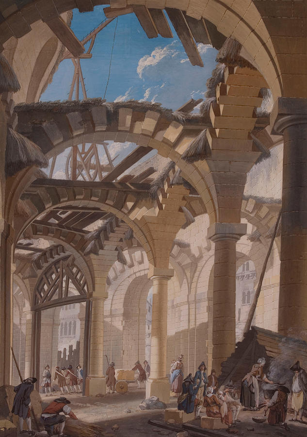 Construction of the Wheat Hall Painting by Pierre-Antoine Demachy