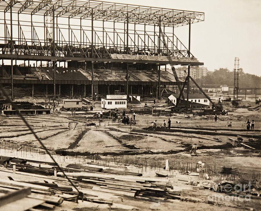 Construction of Yankee Stadium Bronx New York 1922 Osborn Engineering Company Digital Art by Peter Ogden