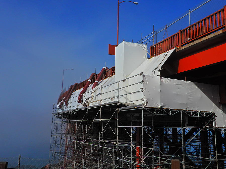 Construction On The Golden Gate Bridge Photograph