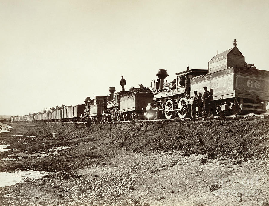 Construction Train, 1869 Photograph by Andrew Joseph Russell