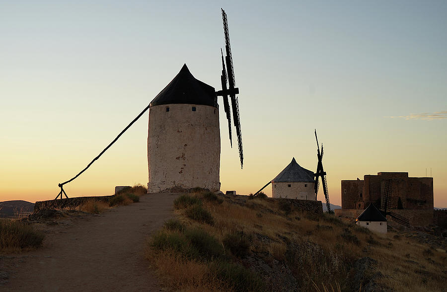 Consuegra Windmills and Castillo De La Muela  Photograph by Richard Reeve