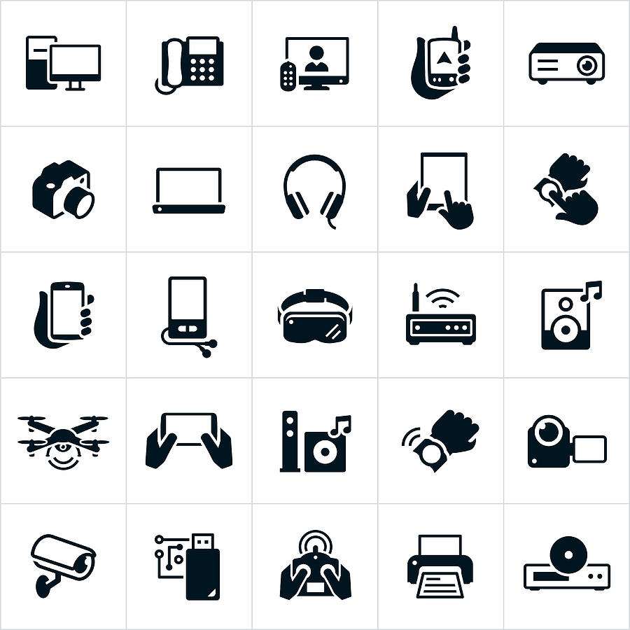 Consumer Electronics Icons Drawing by Appleuzr