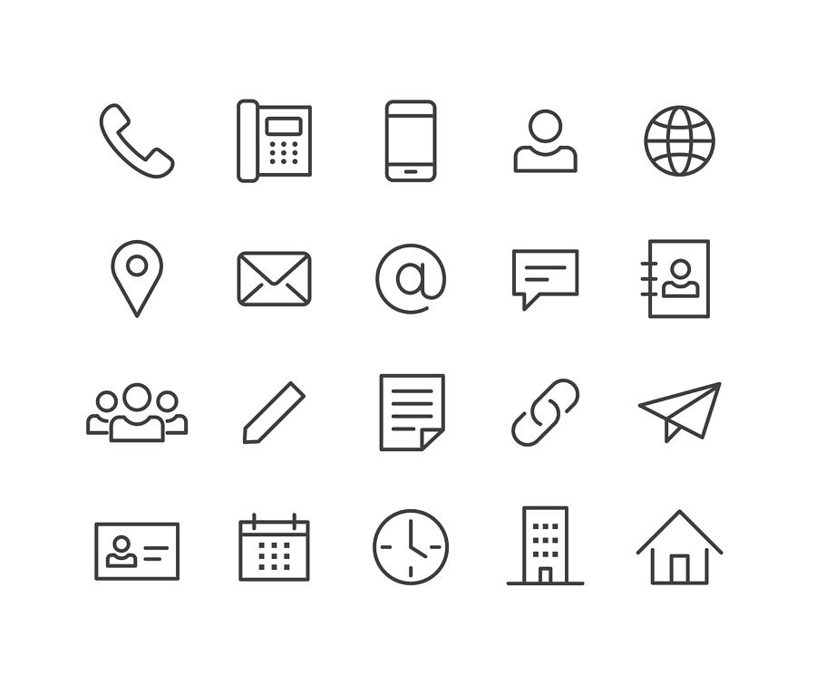Contact Icons - Classic Line Series Drawing by -victor-