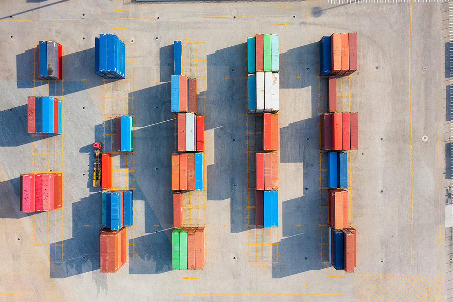 Container aerial view Photograph by Liyao Xie