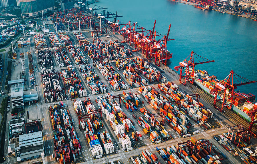 container ship terminal in China Photograph by Nikada
