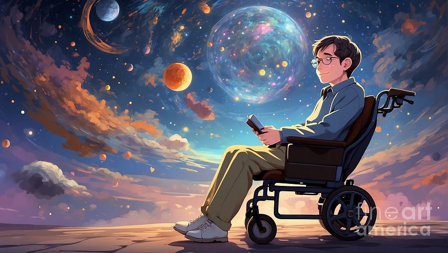 Contemplating the Cosmos Stephen Hawkings Intellectual Odyssey Digital Art by Pablo Avanzini