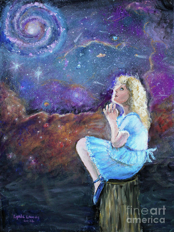 Fantasy Painting - Contemplating the Universe by Lyric Lucas