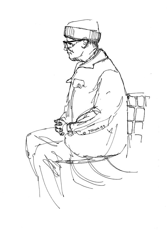 Contemplation Drawing by Bill Tomsa