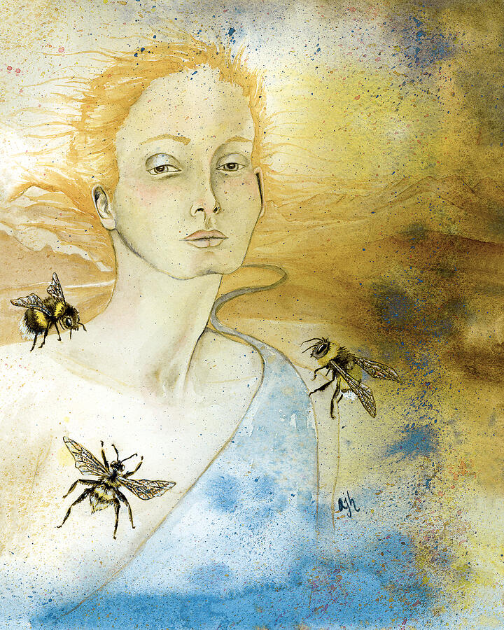 Contemplation of the Bee Painting by Ausa Julia Hylton