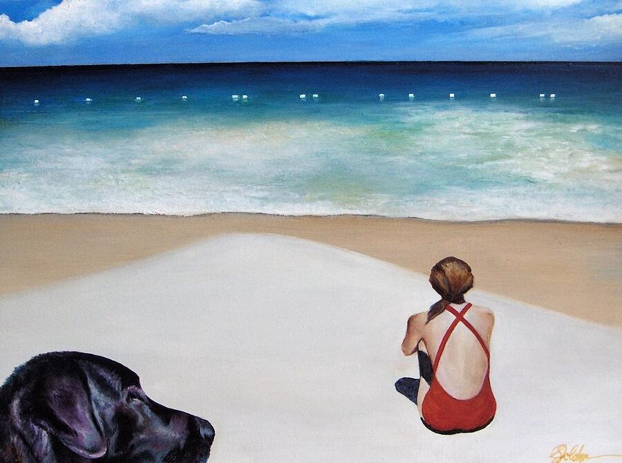 Beach Painting - Contemplation by Sheldon Goldman