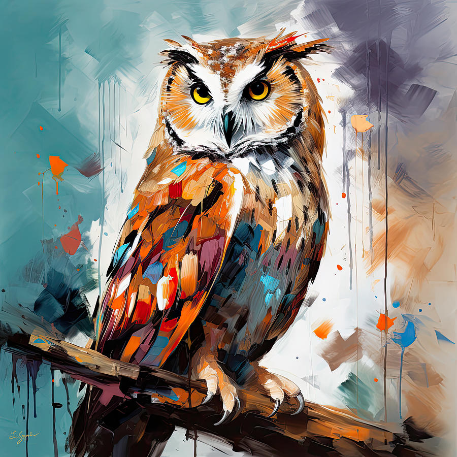 Contemplation - Turquoise and Orange  Painting by Lourry Legarde