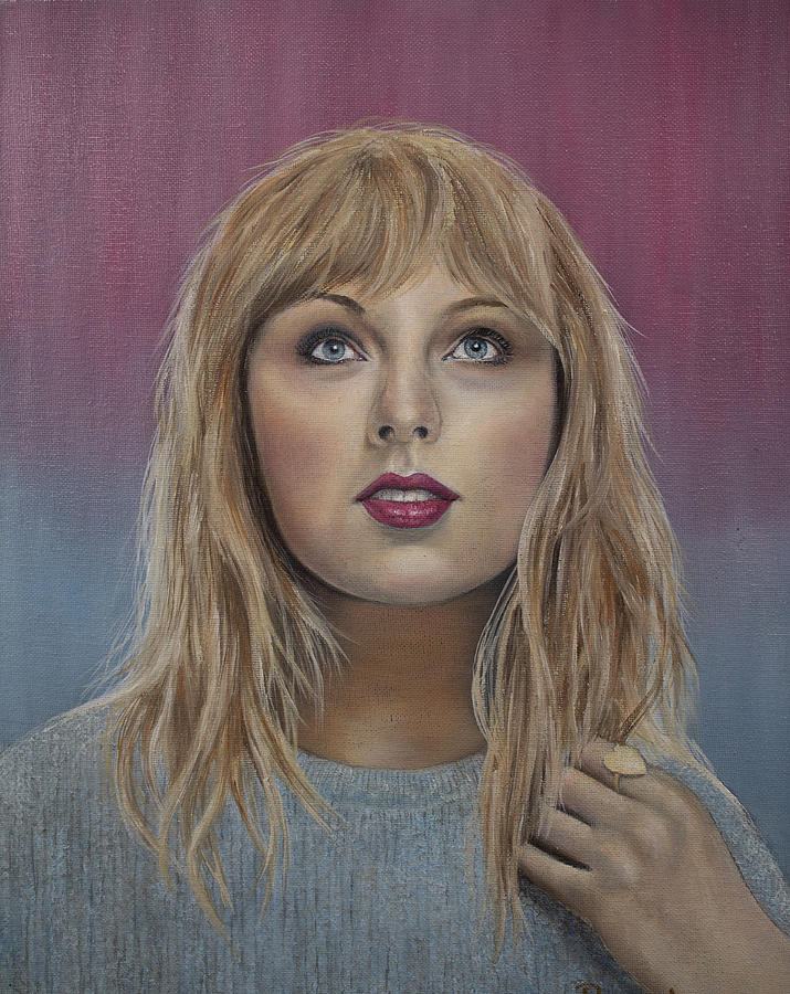 Contemplative Taylor Swift Painting by Jerry Poynter - Fine Art America