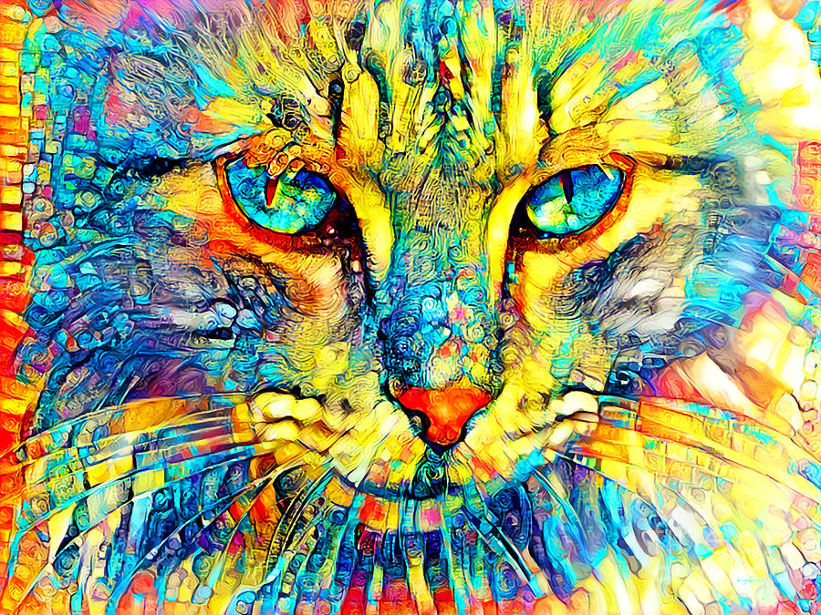 Contemporary Cat In Vibrant Abstract 20210827 Photograph by Wingsdomain Art and Photography