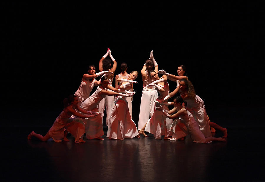 Contemporary Female Dancers on Stage Photograph by Elkor