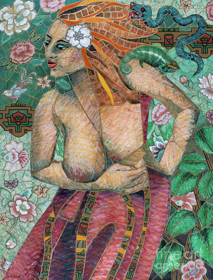 mosaic art - Woman in Two Worlds Mixed Media by Sharon Hudson