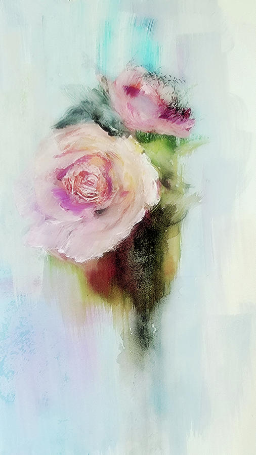 Contemporary Rose Watercolor Painting Painting by Lisa Kaiser