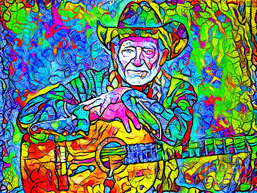 Contemporary Willie Nelson On The Road Again 20200903 Photograph by Wingsdomain Art and Photography