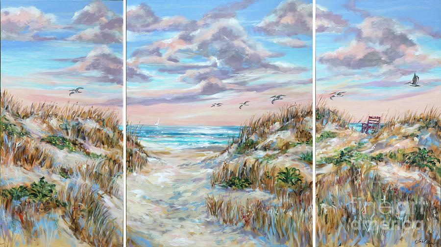 Contentment Triptych Painting by Linda Olsen