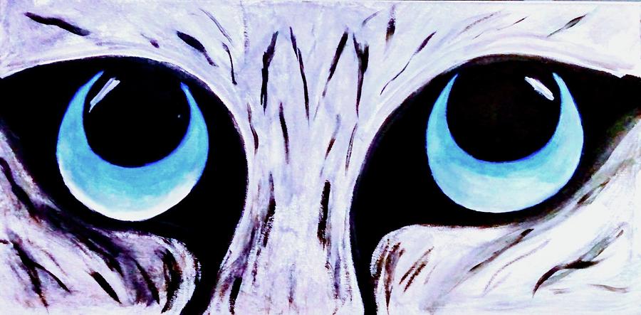 Contest Cat Eyes Painting by Anna Adams