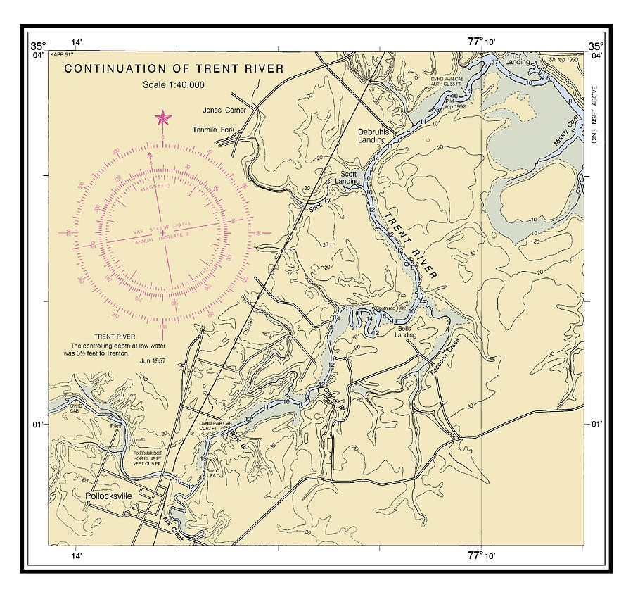 Continuation Of Trent River, Noaa Chart 11552_3 Digital Art by Nautical ...