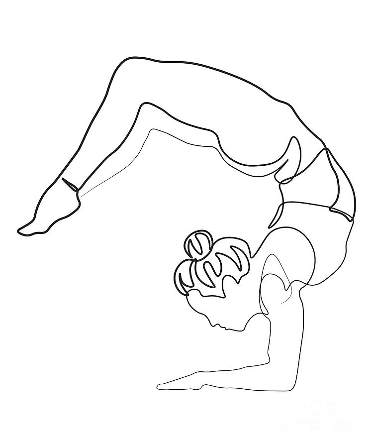 Yoga pose woman one line drawing minimalist Vector Image