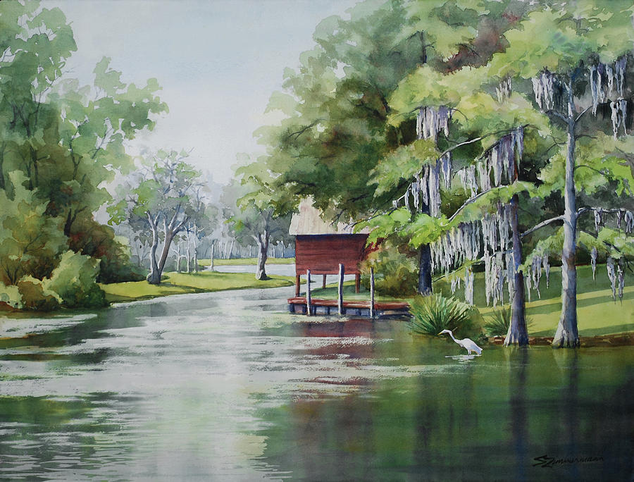 Contraband Bayou Painting by Sue Zimmermann