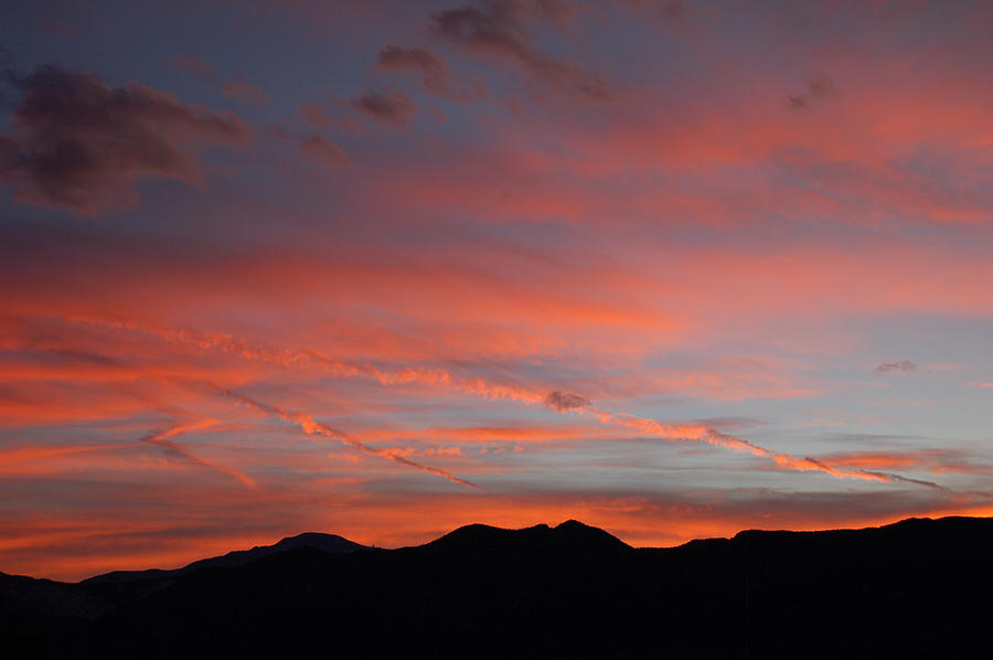 Sunset Photograph - Contrail Sunset by Jennifer Forsyth