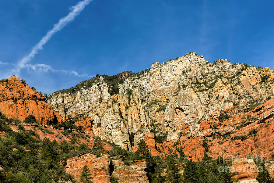 Contrails and Rocks Photograph by Jon Burch Photography