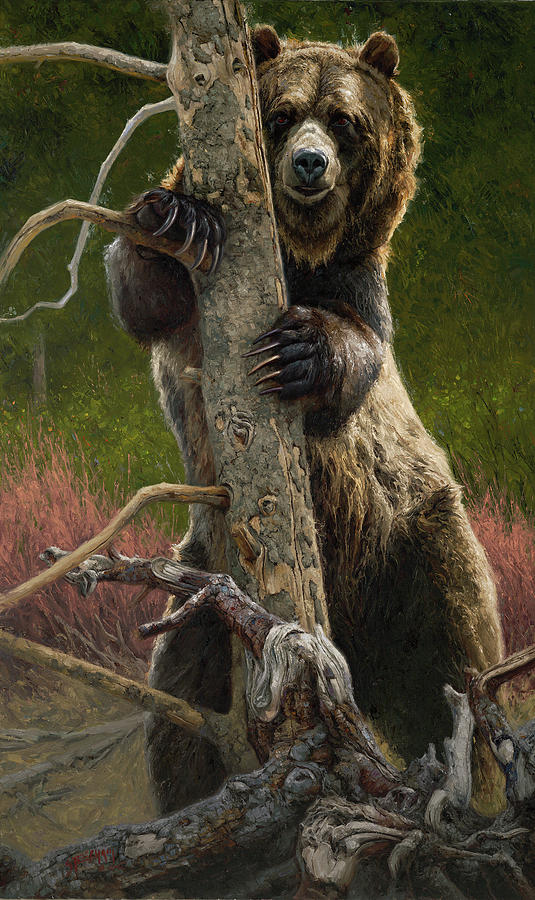 Grizzly Bear Painting - Contrapposto by Greg Beecham