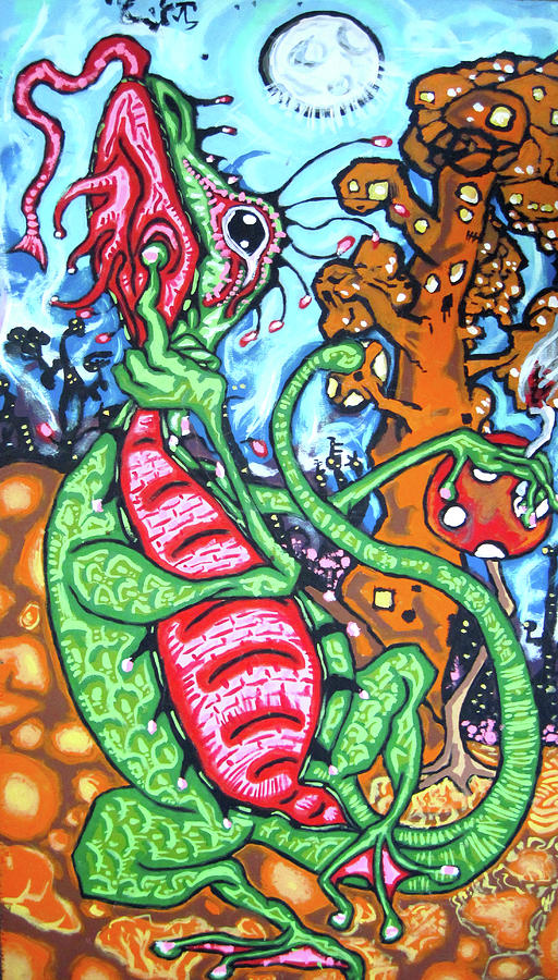 ContUmplating Lizard Painting by Jacob Wayne Bryner