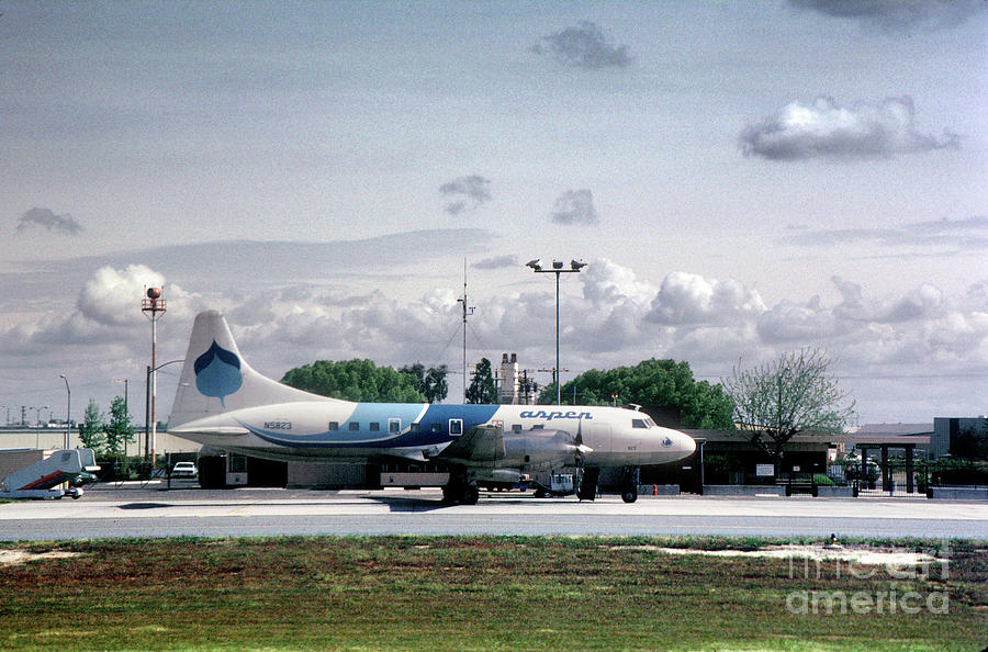 Convair 580, Aspen Airways at Modesto California Airport, N5823 Photograph by Wernher Krutein