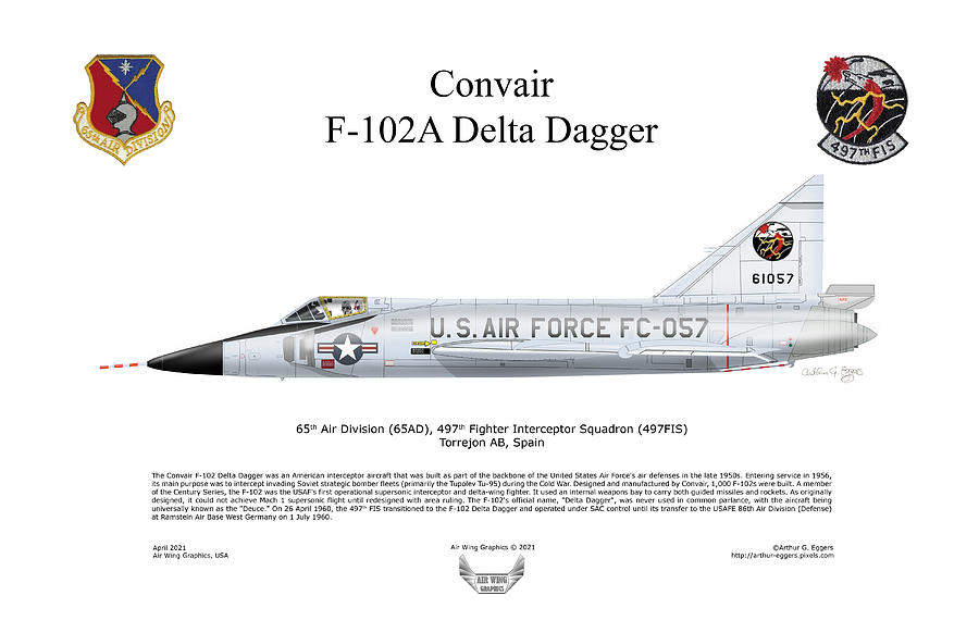 Convair F-102A Delta Dagger Digital Art by Arthur Eggers