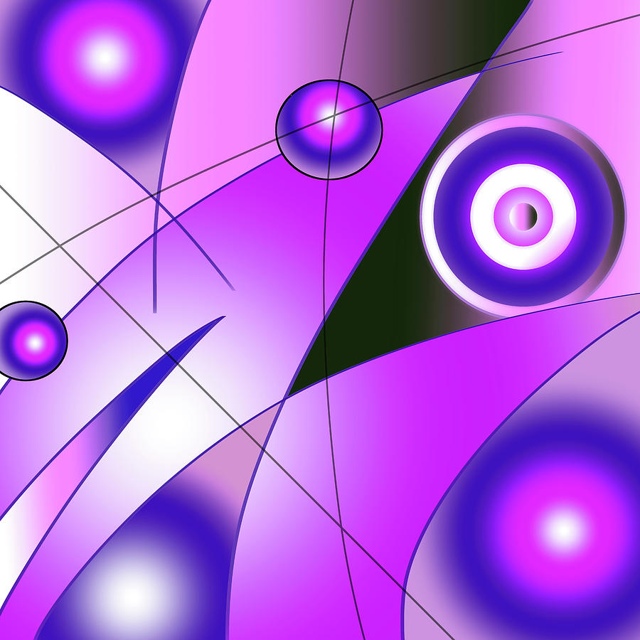 Convergence Violet Digital Art by Mary Bedy