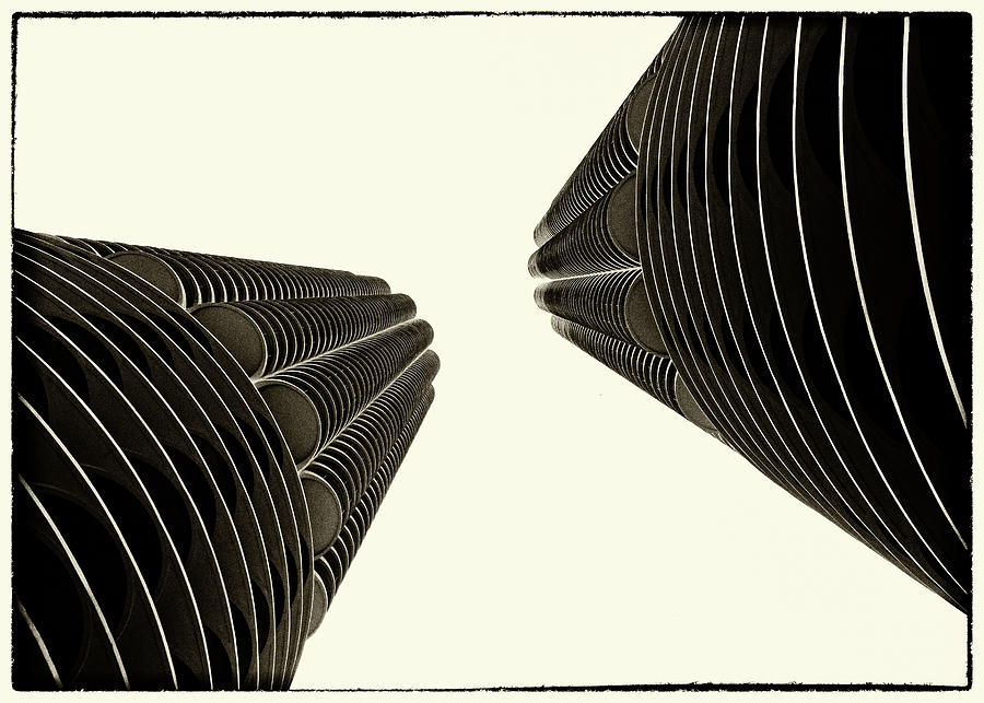 Converging Marina City Towers Photograph by Elvira Peretsman