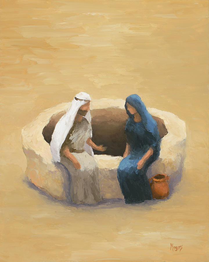 Easter Painting - Conversation at the Well by Mike Moyers