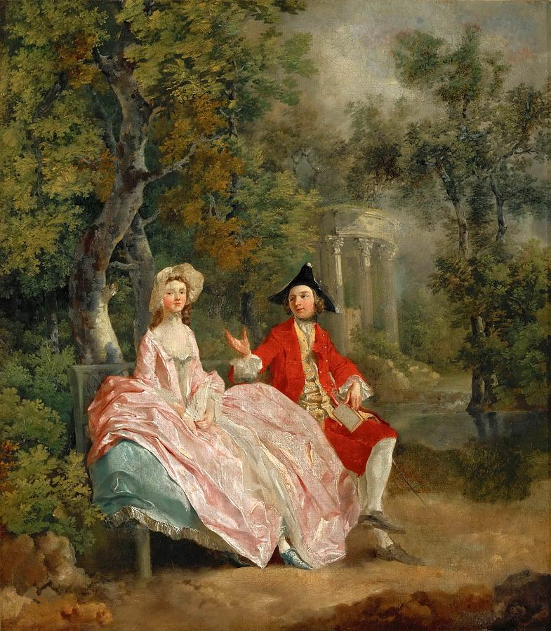 Gainsborough Painting - Conversation in a Park by Thomas Gainsborough