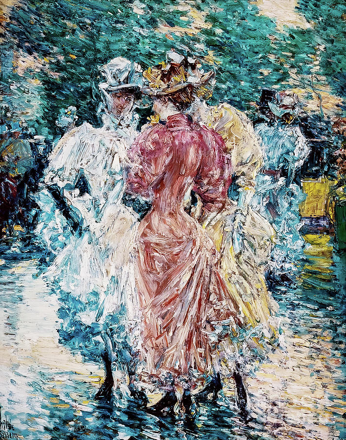 Conversation on the Avenue by Childe Hassam 1892 Painting by Childe Hassam