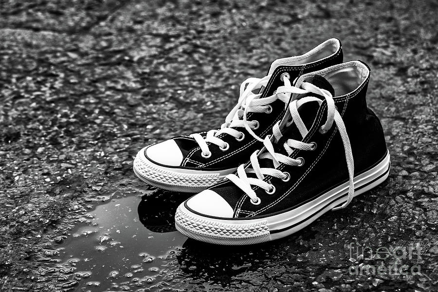 Converse All Shoe Black White Photograph by Randy Steele - Fine