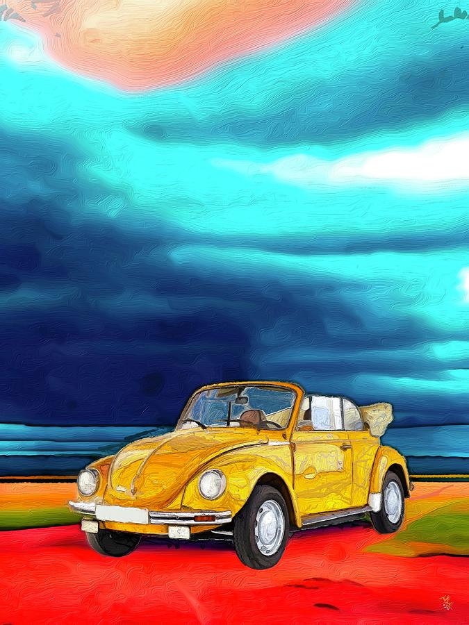 Convertibel VW Beetle Painting by Anas Afash