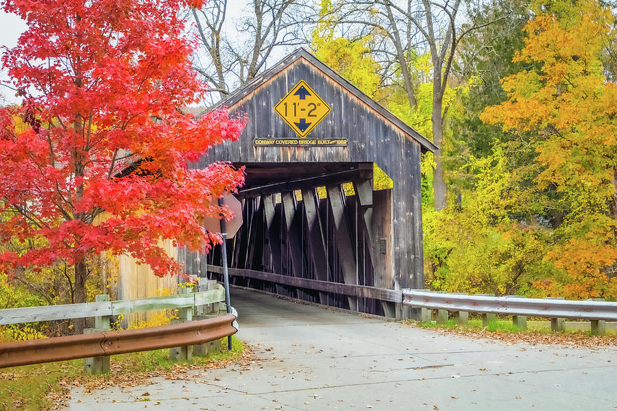 Conway covered bridge Photograph by Jeff Folger