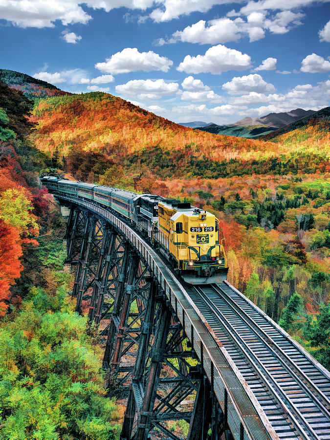 Conway Scenic Railroad Painting by Christopher Arndt